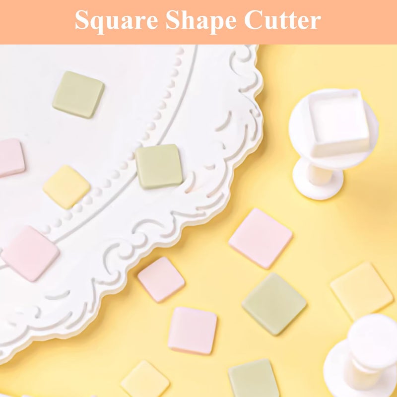SK 3Pcs Square Plunger Cutters Set Fondant Sugarcraft Decorating Cutters Tools-Tiny(0.6") - Image 3